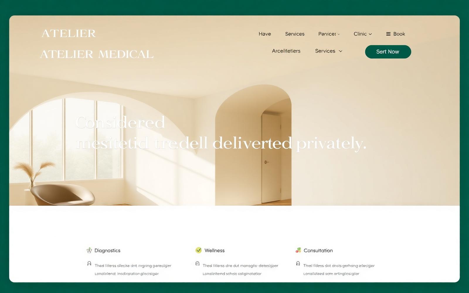 Atelier Medical — desktop mockup
