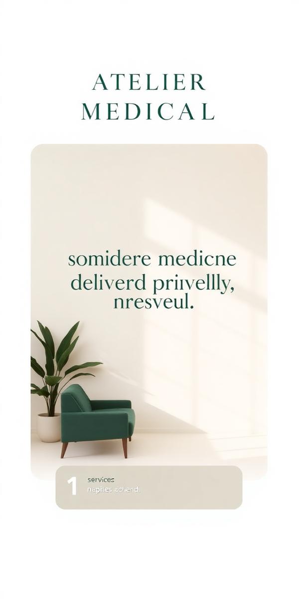 Atelier Medical — mobile mockup