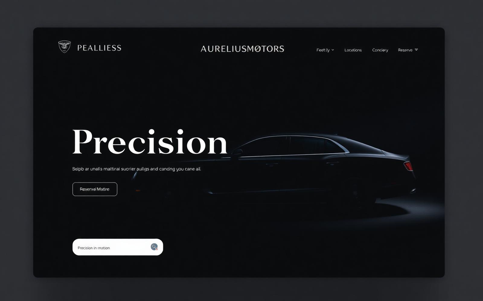 Aurelius Motors — desktop mockup