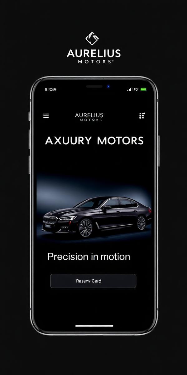 Aurelius Motors — mobile mockup