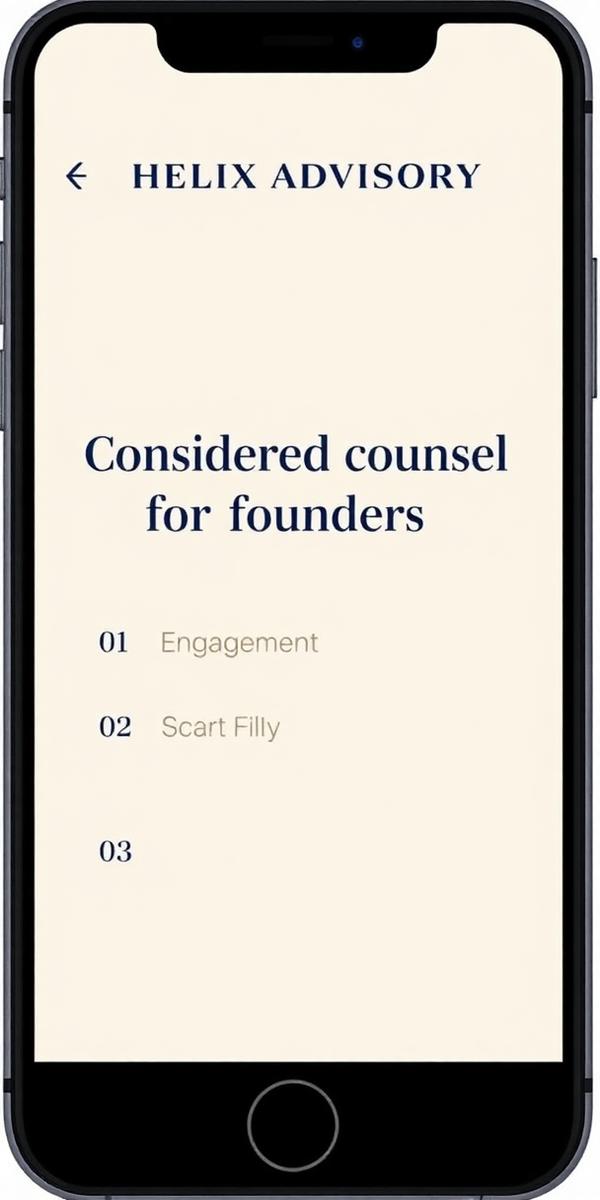 Helix Advisory — mobile mockup
