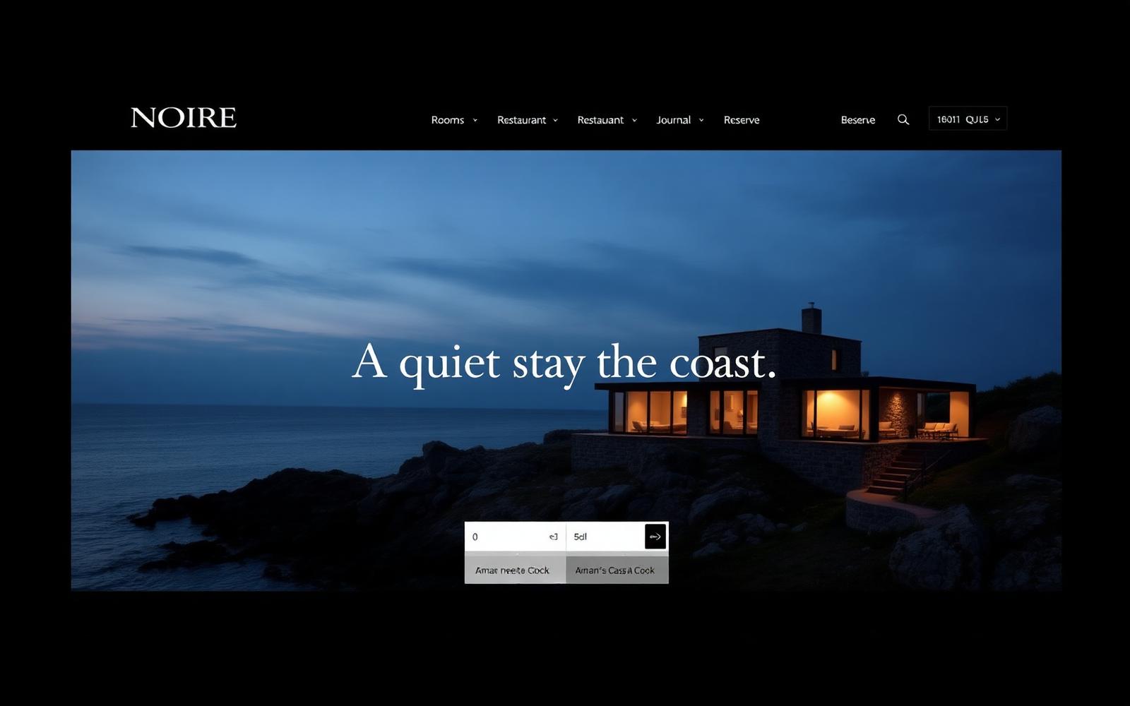 Noire House — desktop mockup